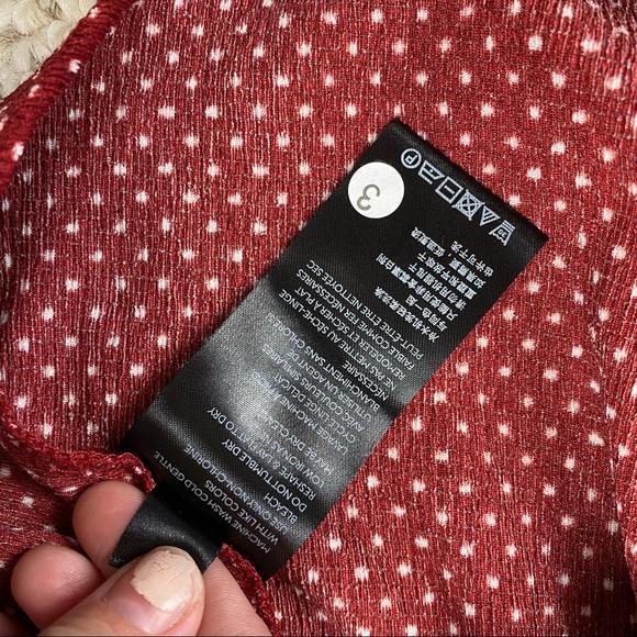 Anthropologie Maeve Rita Ruffled One Shoulder Red Polka Dot Top - Picture 10 of 10